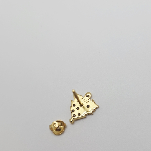 Moissanite Gold Over Silver Tree-Shaped Earrings - Picture 3 of 10